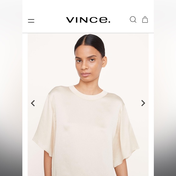 Vince Rib-Flutter Silk Top - Picture 1 of 8